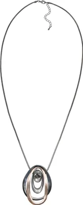Produktbild von Steuer Modeschmuck Anhänger mit Kette Metall 99cm grau Glasstein grau 445040025