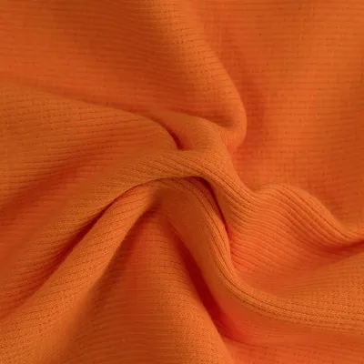 0,25m Bündchen-Stoff gerippt uni 5% Elastan 30/60cm breit Schlauchware Meterware Farbwahl orange