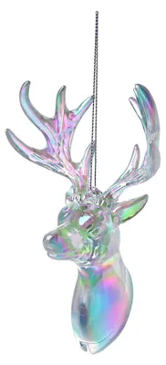 Imagen del producto de Adorno navideño de Clayre & Eef, forma de reno, 14 cm, color plateado, plástico