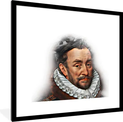 Produktbild von MuchoWow® MuchoWow® Gerahmtes Poster Wilhelm von Oranien - Kunst - Weiß 40x40 cm - Poster mit zchwarzem Bilderrahmen - Poster - Plakat im Rahmen