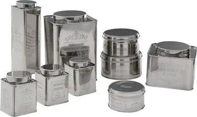 Produktbild von Edelstahl-Zuckerpotset - 3-teilig - Silber - 10 x 30 x 13 cm