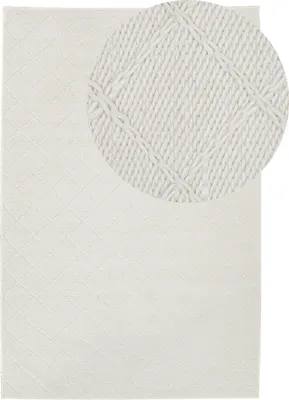 Obrázok produktu pre BELIANI Koberec krémovobiely vlna a bavlna 160 x 230 cm obdĺžnikový ručne tkaný geometrický vzor boho