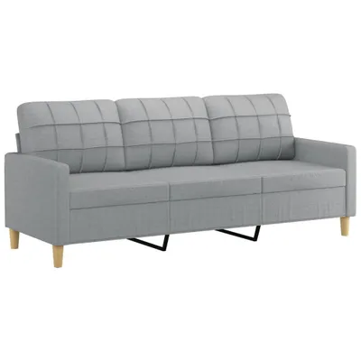 Produktbild von vidaXL 3-Sitzer-Sofa Hellgrau 180 cm Stoff