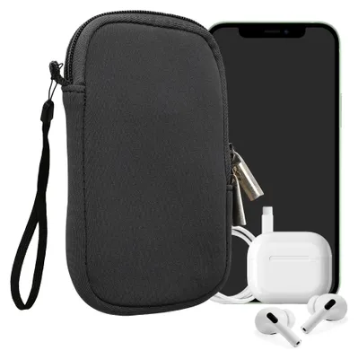 Produktbild von kwmobile Neopren Handytasche für Smartphones XS - 3,5/4" - Handy Tasche mit Reißverschluss - Handyhülle universal Grau