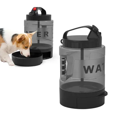 Produktbild von Wasserflasche für Hunde,2,2L Kapazität Hundewasserflasche,Wasserflasche für Hunde mit Silikondichtung und Gurt