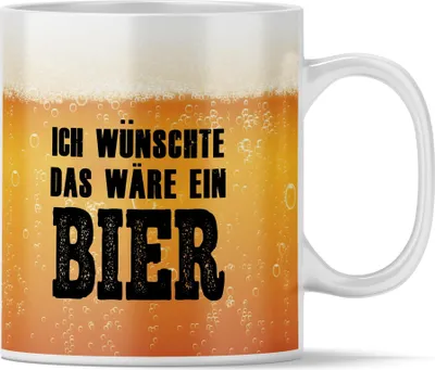 Mok mit Spruch "Ich wünschte, das wäre ein Bier" 300 ml