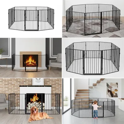 Image de Mucola barrière de cheminée barrière de sécurité escalier bébé enfant animal 300cm gris barrière de cheminée barrière de poêle barrière de sécurité bébé enfant