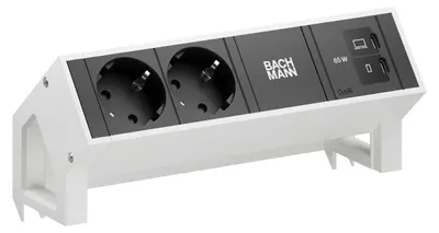 Produktbild von Bachmann Desk2 2Xcee7/3 1Xusb C/C 65W, L=0,2M Ral9010