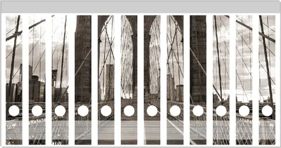 Produktbild von Wallario Ordnerrücken Sticker, selbstklebend für schmale Ordner, 12 Stück, Motiv Brooklyn Bridge in New York
