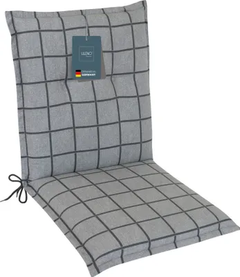 Produktbild von LILENO HOME Gartenstuhl Auflagen als [1er Set - Niedriglehner] in Yacht-Karo Hellgrau - bequeme Liegen als Sitzauflagen für Gartenmöbel - Stuhlkissen für Gartenstühle und Klappstühle
