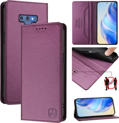 Immagine prodotto di Custodia in pelle per Samsung Galaxy Note 9, flip case con slot per carte, portafoglio e supporto Viola