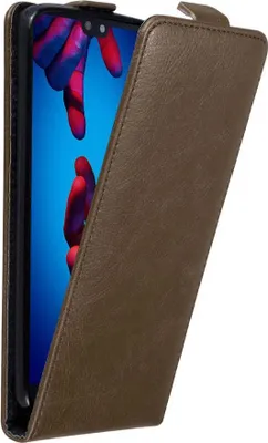 Produktbild von Cadorabo Hülle für Huawei P20 Schutz Hülle in Braun Flip Etui Handyhülle Case Cover