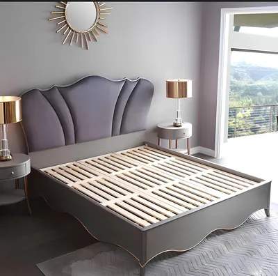 Produktbild von Schlafzimmer Designer Bett mit Nachttischen 3tlg. Betten Garnitur Luxus Möbel