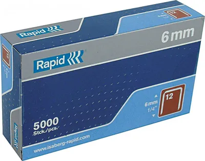 Produktbild von Rapid Tackerklammern Typ 12, 6mm, 5.000 Stück, Flachdrahtklammern