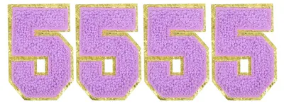 4 Chenille-Zahlen-Patches, 8,4 cm, lila, zum Aufbügeln