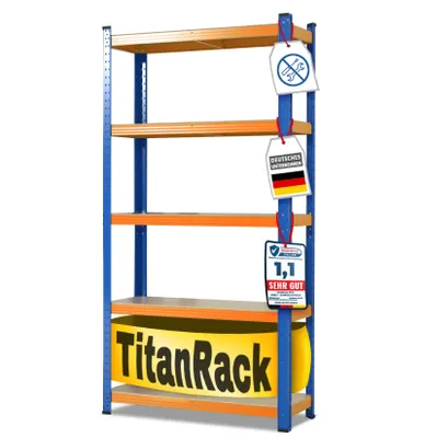 Produktbild von Schwerlastregal verschiedene Farben & Größen bis zu 1250 kg Tragkraft Orange Höhe/Breite/Tiefe: 180x120x45 cm