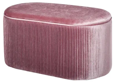 Obrázok produktu pre Úložná lavica s čalúneným sedákom z velúru | Farba: Ružová | Rozmery: 81 x 40 x 41 cm