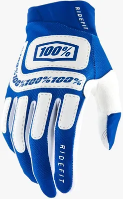 Produktbild von 100% Unisex Handschuhe Ridefit , Bonita - Blau Weiß, L