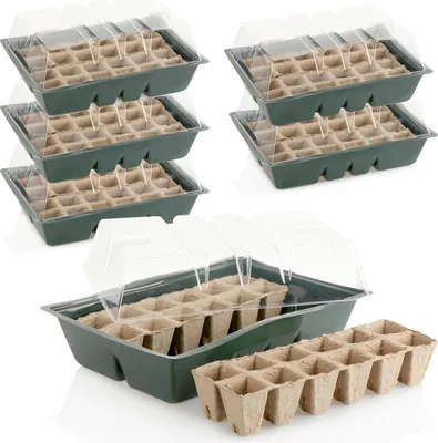 Produktbild von com-four® 6x Zimmergewächshaus zum Anzüchten von Pflanzen - Anzuchtset