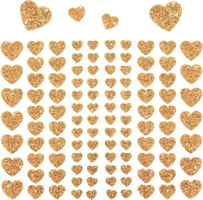 Produktbild von Oblique Unique 106 Herz Sticker Aufkleber Set mit Glitzer Scrapbooking Basteln - champagner