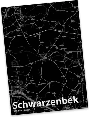 Produktbild von Mr. & Mrs. Panda Postkarte Schwarzenbek - Geschenk, bildkarte, Postkarten, Stadt, Dorf Karte Landkarte Map Stadtplan, Ansichtskarten, Ansichtskarte, Grußkarte