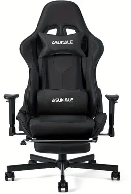 Image de Siège de jeu – Siège de bureau – Fauteuil gamer – Ergonomique – Accoudoirs réglables – Repose-pieds