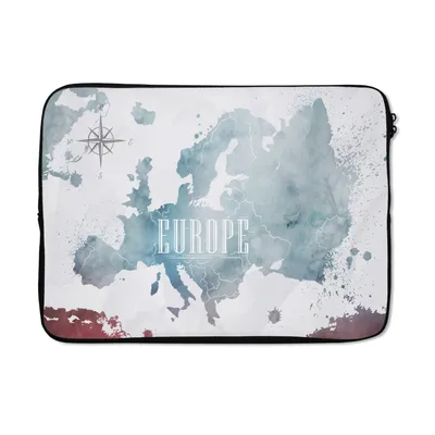 Produktbild von MuchoWow® Laptop Hülle 13 Zoll Karte - Europa - Ölfarbe Laptoptasche - Laptophülle - Sleeve - Rundumschutz