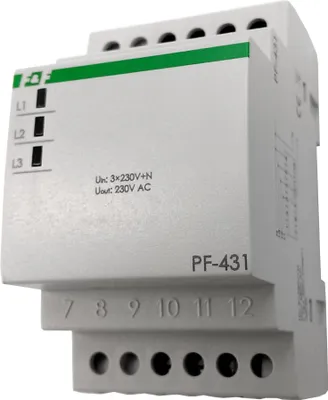 Zdjęcie produktu dla Automatyczny przełącznik faz 16A 3x230V+N PF-431 F&F
