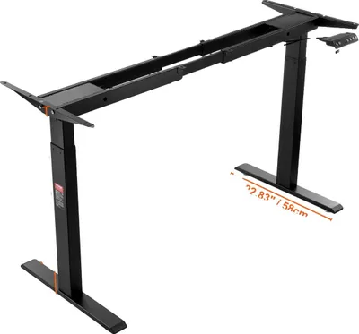 Obrázok produktu pre Rám stojaceho stola, výškovo nastaviteľný, robustná konštrukcia, dvojitý 70 až 120 cm čierny