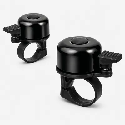 Produktbild von BikePeak Fahrradklingel 2er-Set – 360° drehbar, für 22,2 mm Lenker, schwarz