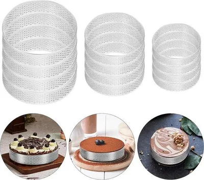 Image de Anneaux de moulage en acier inoxydable, anneaux de moulage ronds à monter soi-même, anneaux de moulage pour pâtisserie, anneaux pour brochettes de dessert (12 pièces)