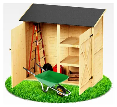 Produktbild von PALgarden Gerätehaus – geräumiger Geräteschuppen aus Holz – 150 x 70 x 166 cm
