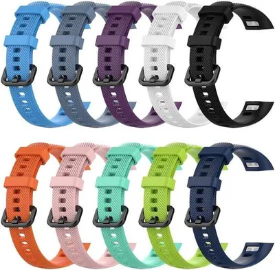 Produktbild von Silikonband für Smartwatches - Ersatzband für Huawei Band 3 Pro und Band 4 Pro - Schwarz