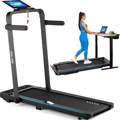 Produktbild von Gymtek® Laufband für Zuhause, Walking Pad, Treadmill - bis 120 kg, 12 km/h - Klappbar - Trainingscomputer - LCD-Display - Fitness, Home Gym