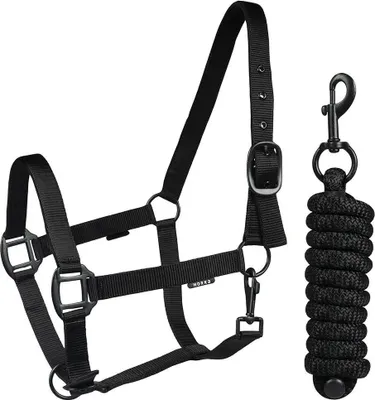 Immagine prodotto di Cavezza e corda per guinzaglio Horka Nero pieno Nero pieno