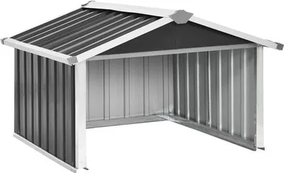 Obrázek produktu pro Automatická garáž – 92 x 97 x 63 cm – antracitová – pozinkovaná ocel – střecha odolná proti povětrnostním vlivům – široký vchod – ochrana nabíjecí stanice