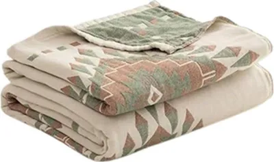 Produktbild von Decke Boho Baumwolle Tagesdecke,Gewebte Kuscheldecke 150×200cm Grün