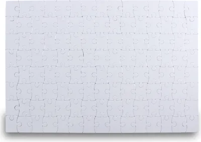 Produktbild von Weißes Blanko-Puzzle mit magnetischen Teilen zum selbst bemalen oder gestalten - 120 Teile (ca. 29 x 20 cm) - Magnetpuzzle für Kühlschrank oder Tafel