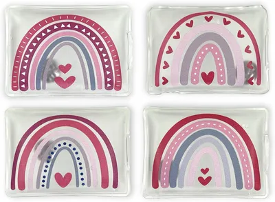 Productafbeelding van Hand Warmers, Heat Bags, Reusable Heat Pads for Cold Days and on the Go Heat Pad with Great Designs (Set of 4, Rainbow Love)