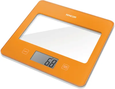 Obrázok produktu pre SENCOR SKS 5033OR Kuchynská váha, tvrdené bezpečnostné sklo (4 mm), váživosť do 5 kg, funkcia nulovania hmotnosti nádoby (Tara), funkcia postupného dovažovania