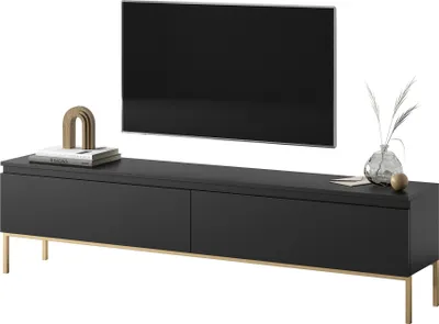 Produktbild von Selsey TV-Lowboard Bemmi, Schwarz, Breite: 175 cm, Höhe: 46 cm, Tiefe: 32 cm, Spanplatte, Stahl
