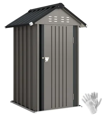 Produktbild von Outsunny Metall Gerätehaus 1,17 m², Geräteschuppen mit Satteldach Lüftung