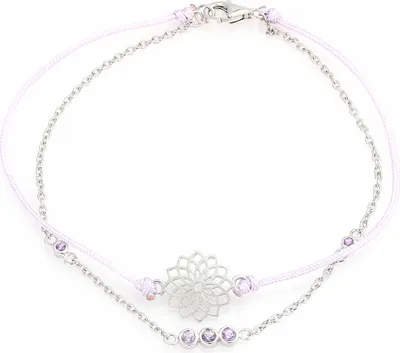 Produktbild von 19cm Chakra Armbandkette 925 Silber Kronenchakra mit Amethyst echt Damen Armband