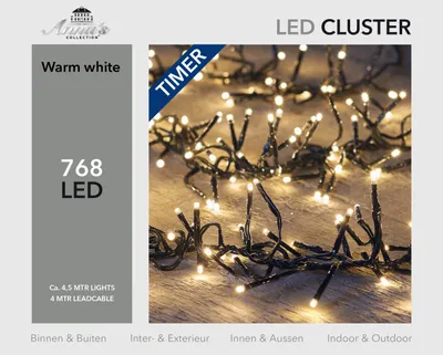 Produktbild von Cluster-Beleuchtung 768 LED-Leuchten warmweiß 4,5 Meter Clusterlights