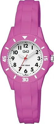 Produktbild von Q&Q Kinderuhr mit Silikonarmband, 10 Bar, pink