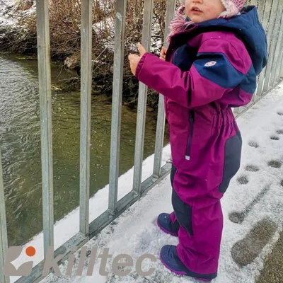 Produktbild von Kinder Mädchen Skianzug Einteiler Schneeanzug ´ 128 in aubergine rot blau killtec®wasserfest - 128