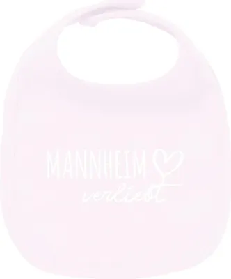 Produktbild von Huuraa Unisex Babylatz Mannheim verliebt Geschenk Babypink  Baumwolle Mannheim Mitbringsel