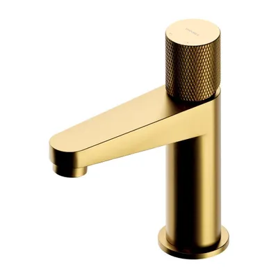 Produktbild von ECOLAM Waschtischarmatur Armatur Wasserhahn Badarmatur 10cm Gold gebürstet CONTOUR