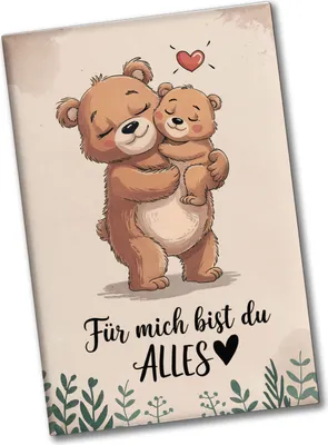 Produktbild von Zwei kuschelnde Bären Souvenir Souvenir Magnet - Für mich bist du alles