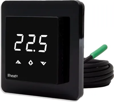 Produktbild von Heatit Z-Wave Thermostat Schwarz für elktrische Fußbodenheizung Temperaturregler Heizungssteuerung